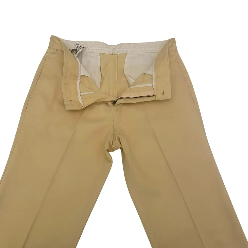 Lacoste Pants Men's Chino Flat Front Size 40 Yellow Regular Fit Made in Peru